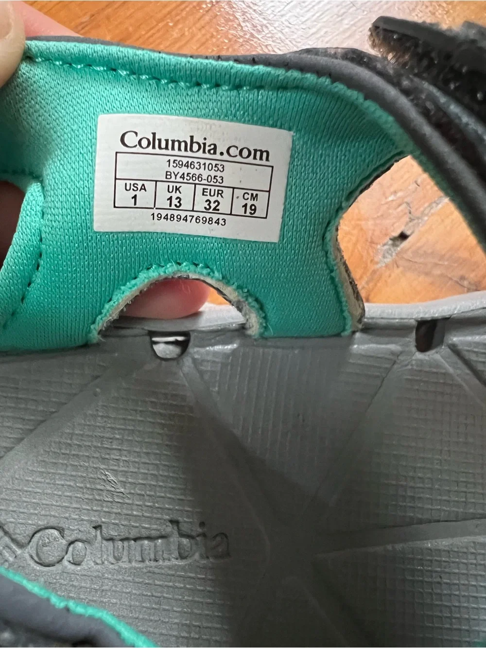 Columbia Kids Teal and Gray Sandals